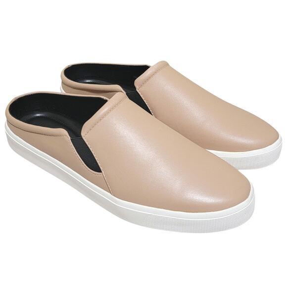 H by Halston Women Ellie Slip On Flat Mules Size US 10M Sand Beige Leather - Picture 1 of 7